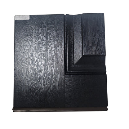 36 x 80 Inch FRP Entry Door with Frosted Glass - Contemporary Style for Home's Front Entrance, Right Hand Inswing, Black Finished Fiber Reinforced Panel Door