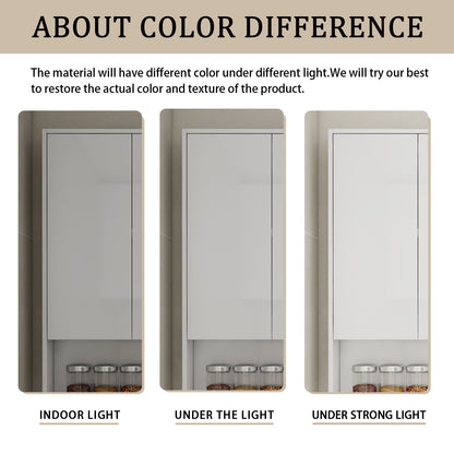 24" Bathroom Wall Cabinet, Soft Close Doors, Float Mounting Design,Glossy White,(KD-Packing)