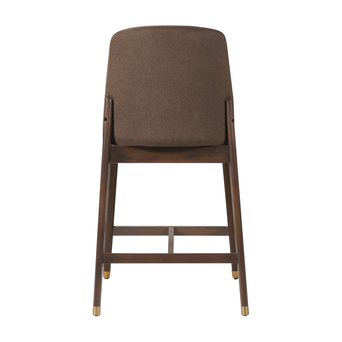 Clara Indoor Wooden Upholstered Counter stool, Walnut Finish with Taupe Cushion, Set of 2