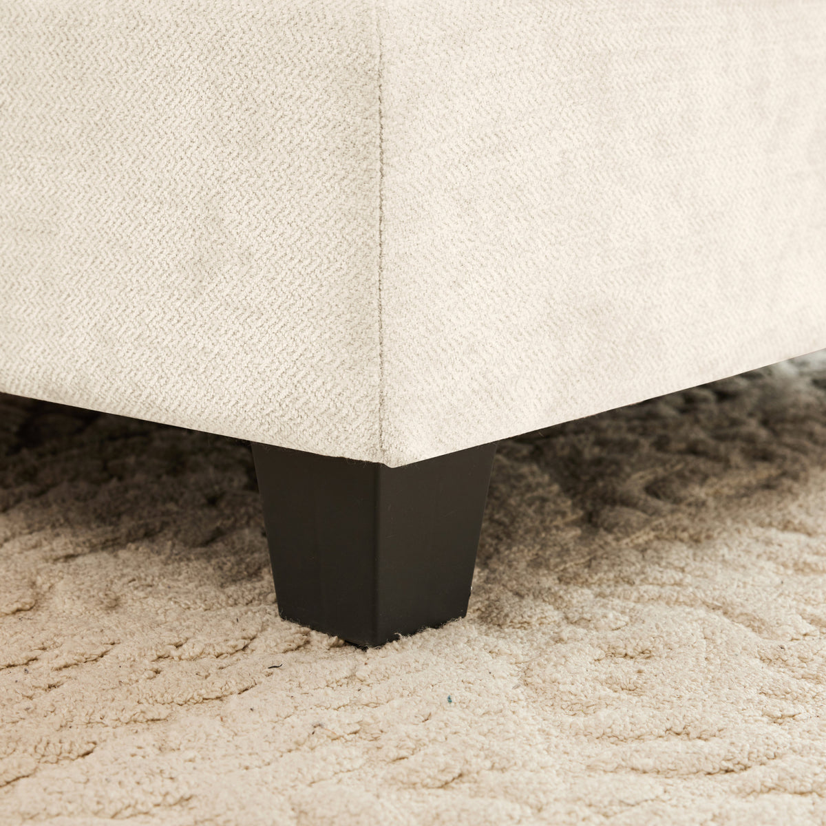 Loveseat Cloud Sectional Couches Chenille Fabric, Quilted Pleated Design, Ergonomic Design – Beige