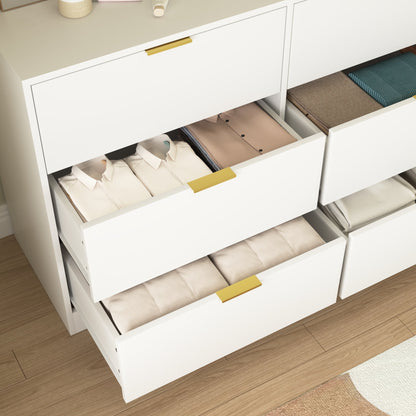 Simply Modern 6-Drawer Dresser, Chest of Drawers for Bedroom, Living Room, Hallway, and Entryway - Large Storage Cabinet White