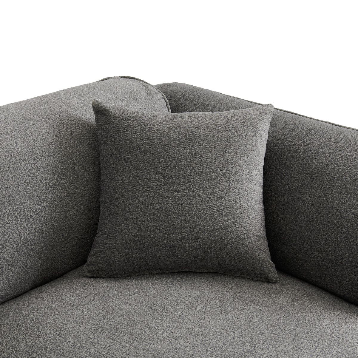 U_Style Luxury living room double-needle cut velvet sofa, 4-seater with pure sponge seat cushions and a detachable footstool
