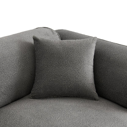 U_Style Luxury living room double-needle cut velvet sofa, 4-seater with pure sponge seat cushions and a detachable footstool