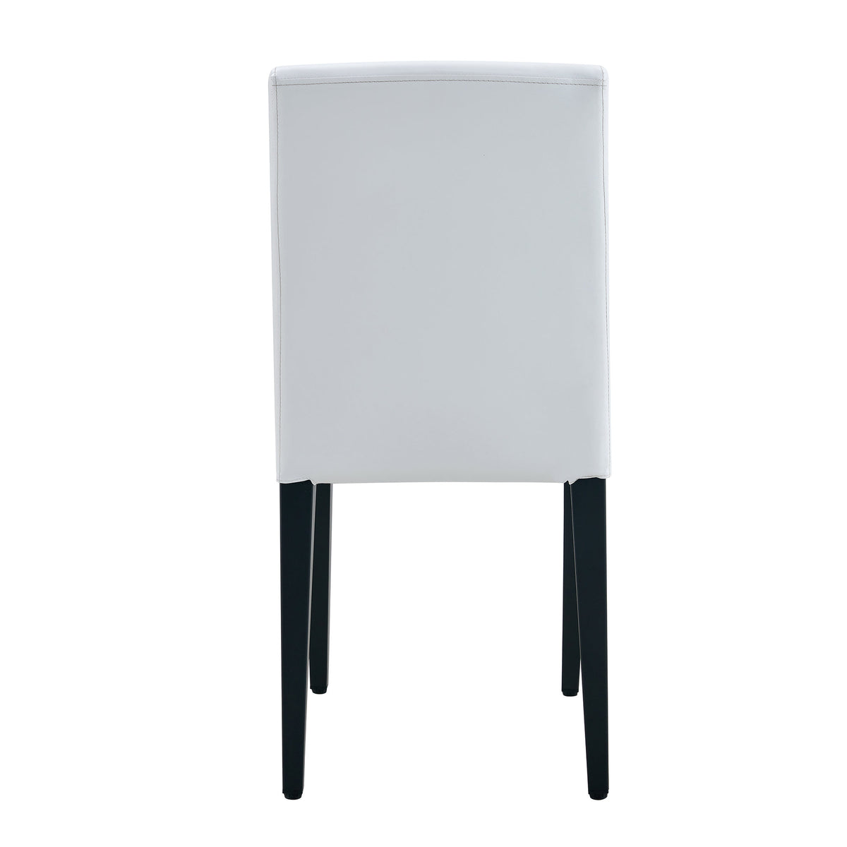 Pull table dining chair set, white medium density fiberboard tabletop with black metal table legs, extendable pull table+6 modern Mid-Century Modern Dining Chairs
