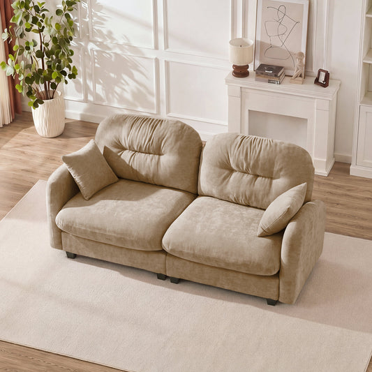 Loveseat Cloud Sectional Couches Chenille Fabric, Quilted Pleated Design, Ergonomic Design – Model W714S01374