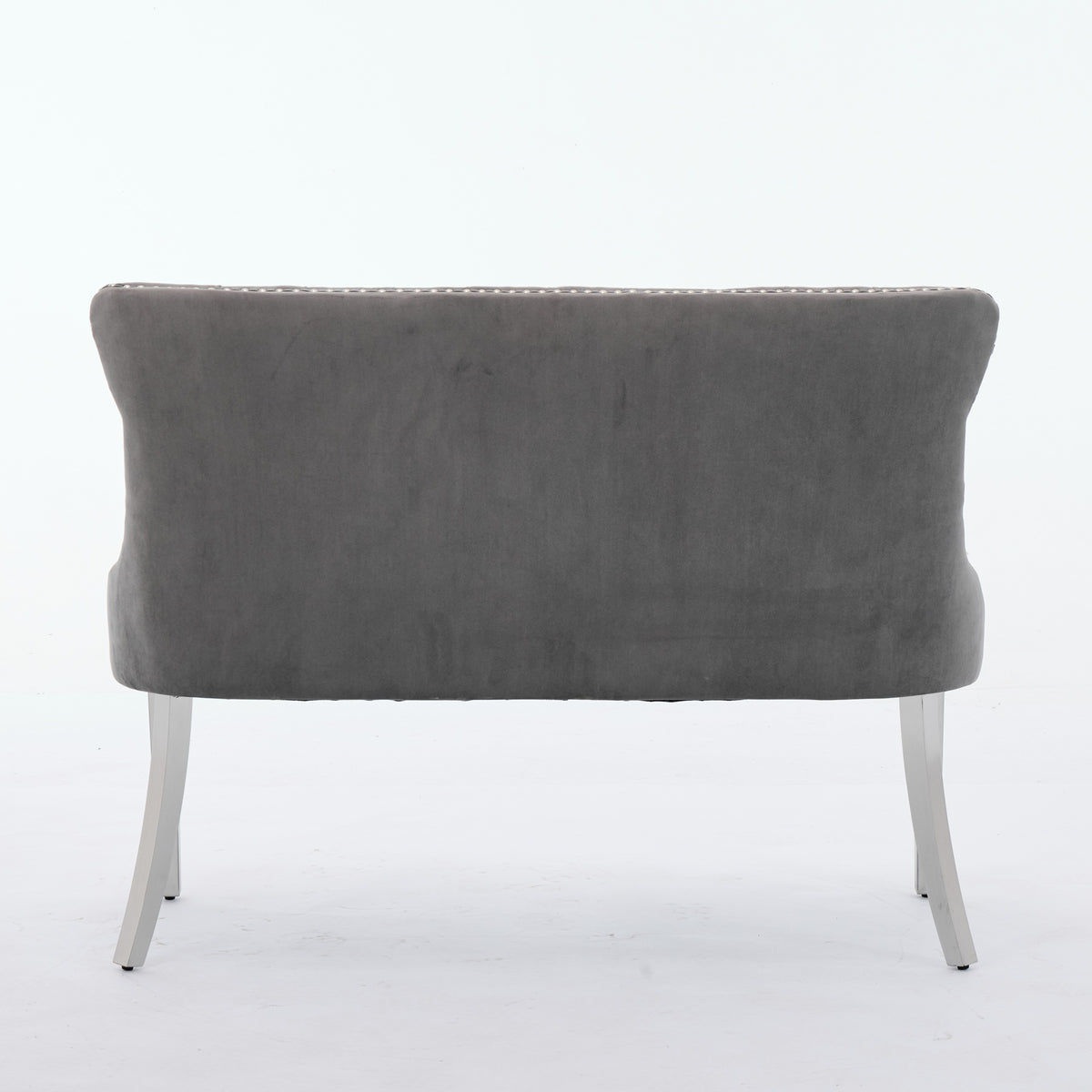 Velvet Double Dining Loveseat Bench, Kitchen & Dining Seating, 2-Seat Tufted Bench w/Handmade Buttons, Wing Back
