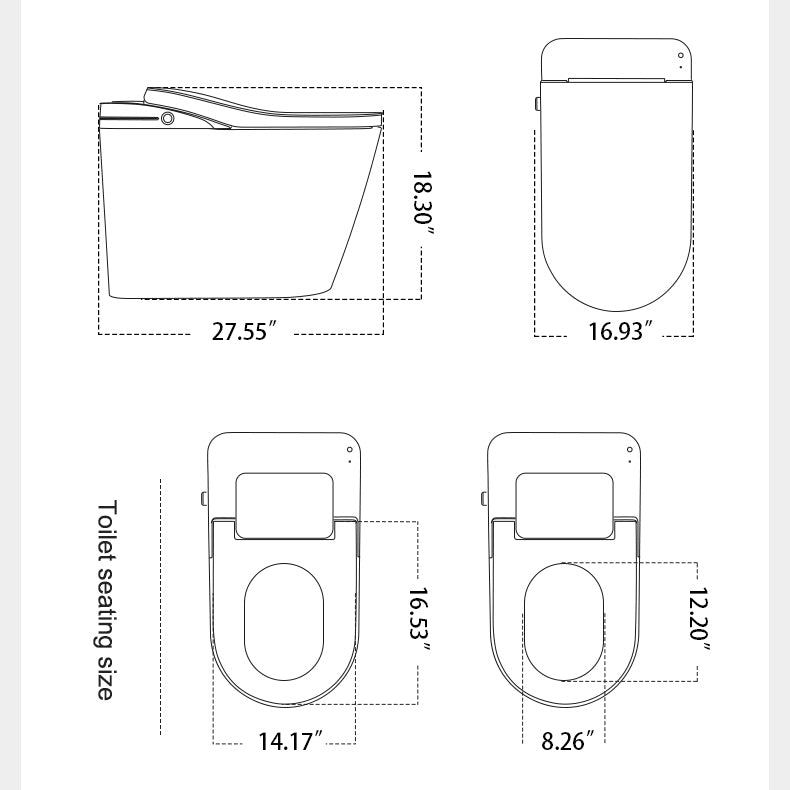 Smart Toilet,Automatic Lid Opening,Foot sensor flushing