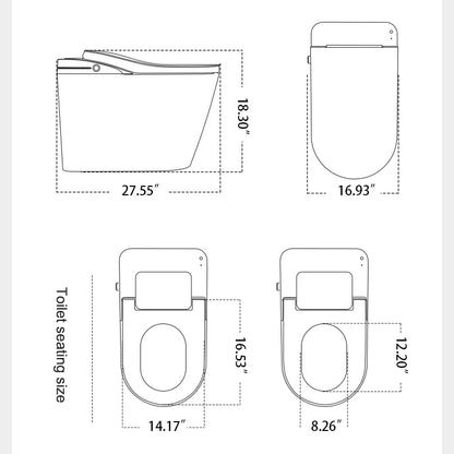 Smart Toilet,Automatic Lid Opening,Foot sensor flushing