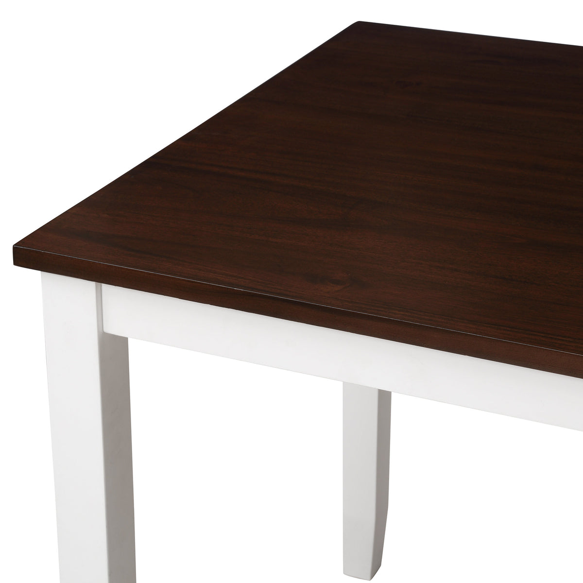 TOPMAX 5-Piece Dining Table Set Home Kitchen Table and Chairs Wood Dining Set, Espresso+White