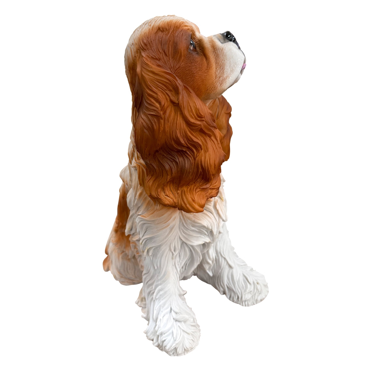 Charlie the Beagle Garden Statue, a lifelike earth-brown resin dog ornament, perfect for backyards, lawns, and patios.