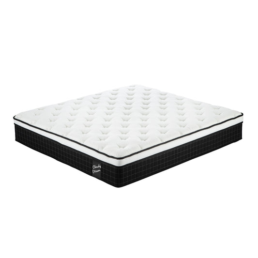 QUEEN Size 12 Inch Hybrid Mattress Individual Pocket Spring 7-Zoned Memory Foam Breathable Knitted Fabric Cover