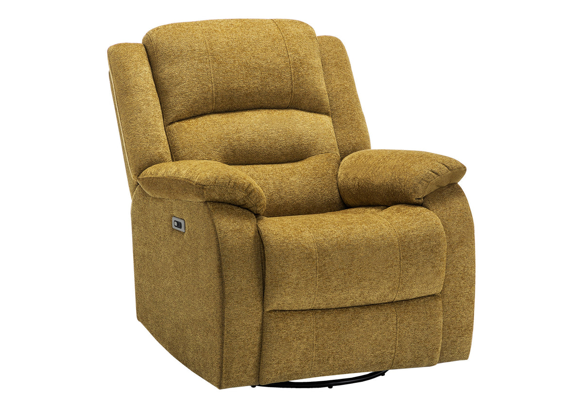 Reclining Chair, 34" Wide, Power Recliner, Usb Ports Included, Large, Upholstered, Swivel, Glider, Transitional