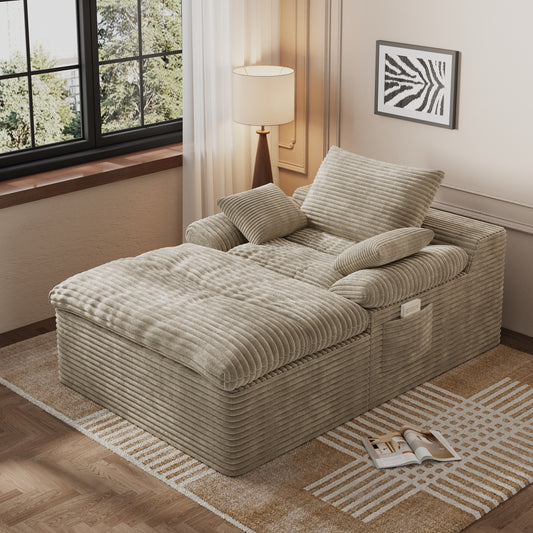 Single-seat sofa,Corduroy Fabric,Deep Seat Couches,No Assembly,1pcs for Bedroom,Apartment and so on...