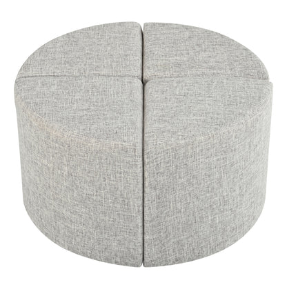 U-Can Multi-Functional Oval Coffee Table with Storage & 4 Fabric Stools