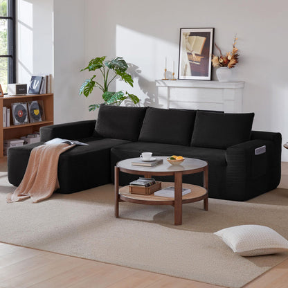 96.9" Cloud Sectional Couch with L-Shape Chaise, Modern Modular Sofa with Deep Seat, Upholstered Couches, No Assembly Required – Model W3975P412667