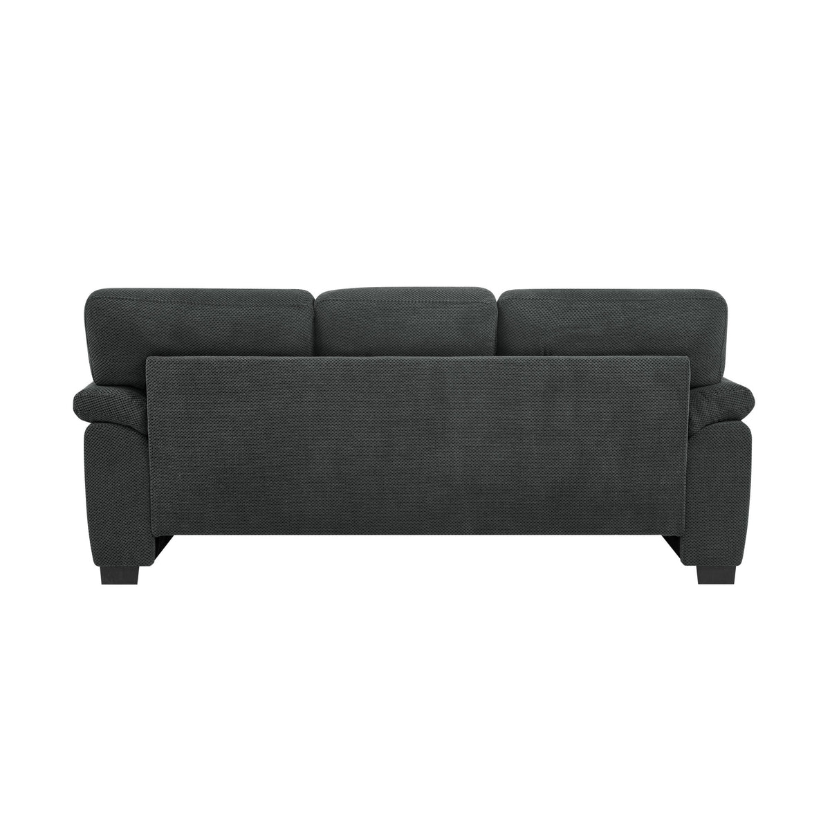 3-Seater Sofa, Dark Gray Upholstered Couch, Modern Living Room Furniture, Textured Fabric Sofa, Minimalist Settee, Comfortable Armchair, Sturdy Frame Sofa