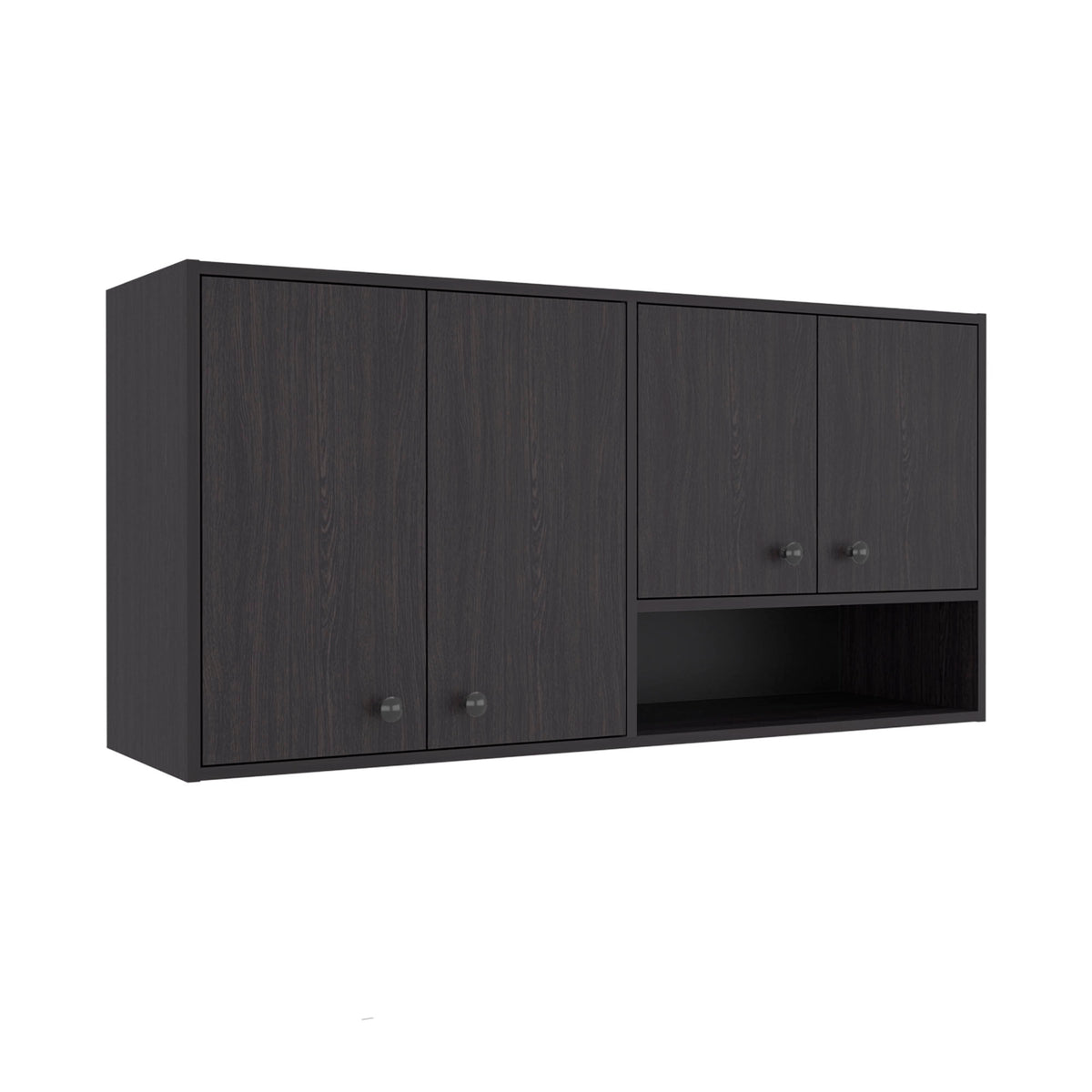 Napoleon Wall-Mounted Kitchen Cabinet with 4 Door Closed Storage Cabinets, Interior Shelves and Open Small Storage Space