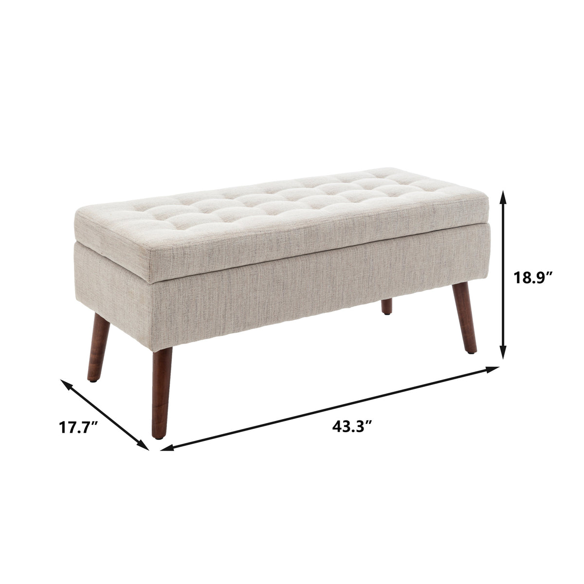 Storage Bench with Storage Bench for Bedroom End of Bed Bench Foot of Bed Bench Entryway Bench Storage Ottoman Bench 43.7" W x 18.1" D Off