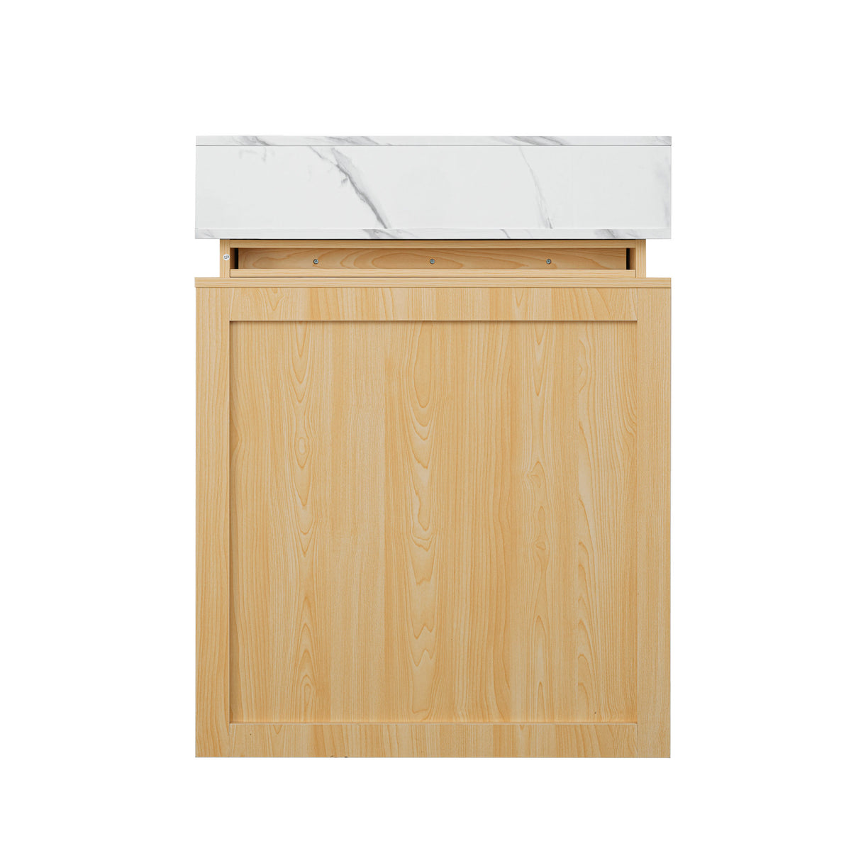U_STYLE Modern Imitation Marble Counter Height Dining Table for 4, Farmhouse Bar Table with Adjustable Shelf, for Kitchen & Home Bar (Chairs Not Included)