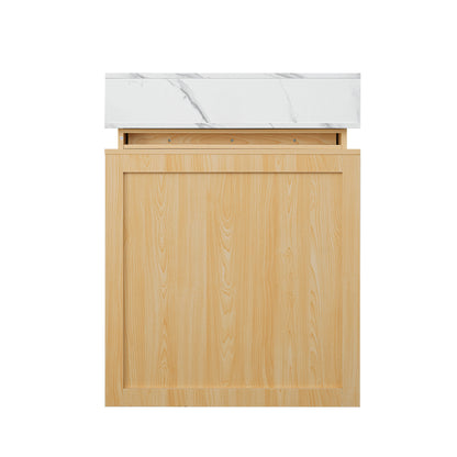 U_STYLE Modern Imitation Marble Counter Height Dining Table for 4, Farmhouse Bar Table with Adjustable Shelf, for Kitchen & Home Bar (Chairs Not Included)