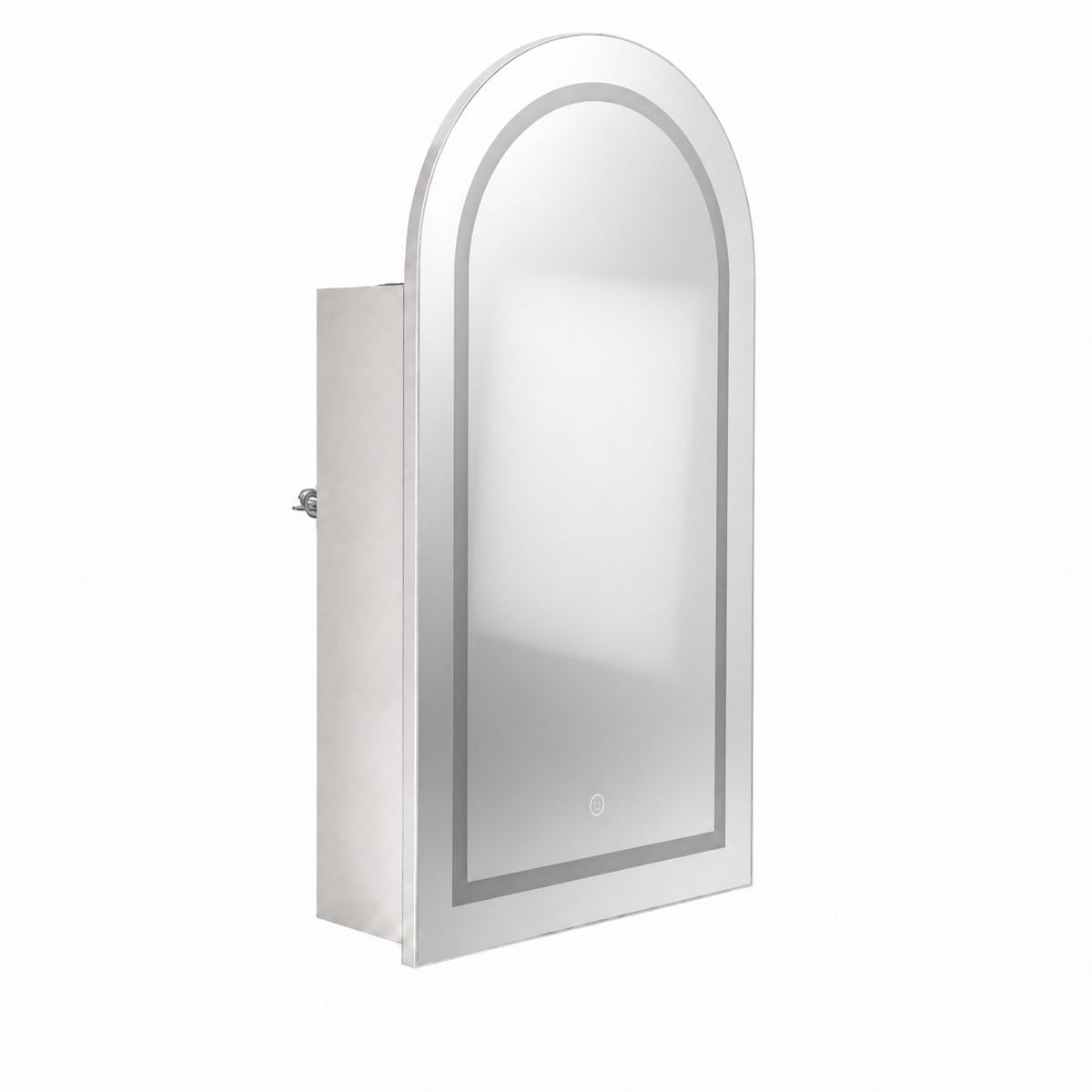 Arched LED Bathroom Cabinet, Wall Mounted Bathroom Mirror Cabinet with Storage, Touch Control Lighted Vanity Mirror Cabinet for Bathroom