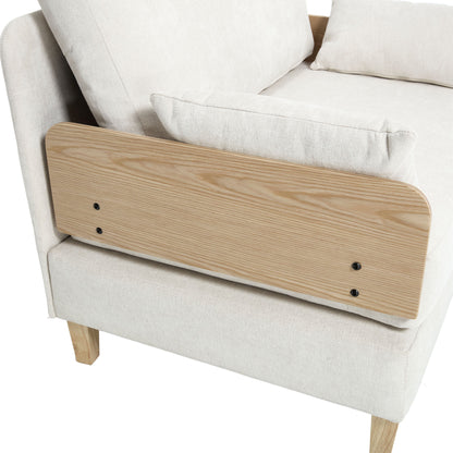 Foldable sofa bed recliner, 3-in-1 convertible sleeper, mid-century modern decor, suitable for small spaces, with three pillows, can be placed in the bedroom study room guest