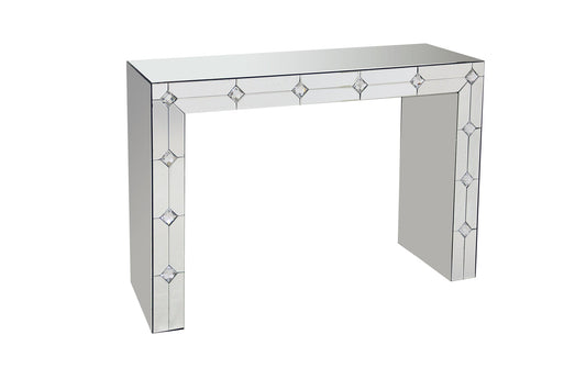 Hessa Mirrored & Faux Rhinestone Console Table (Assembled)