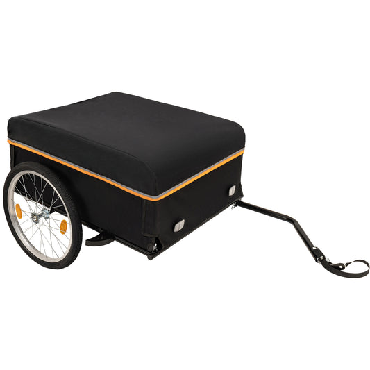 Bike Cargo Trailer, 130 lbs Load Capacity, Heavy-Duty Bicycle Wagon Cart, Foldable Compact Storage with Universal Hitch