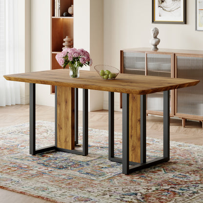 Modern minimalism and luxurious wood rectangular patterned dining table. The computer desk. Dining tables are used