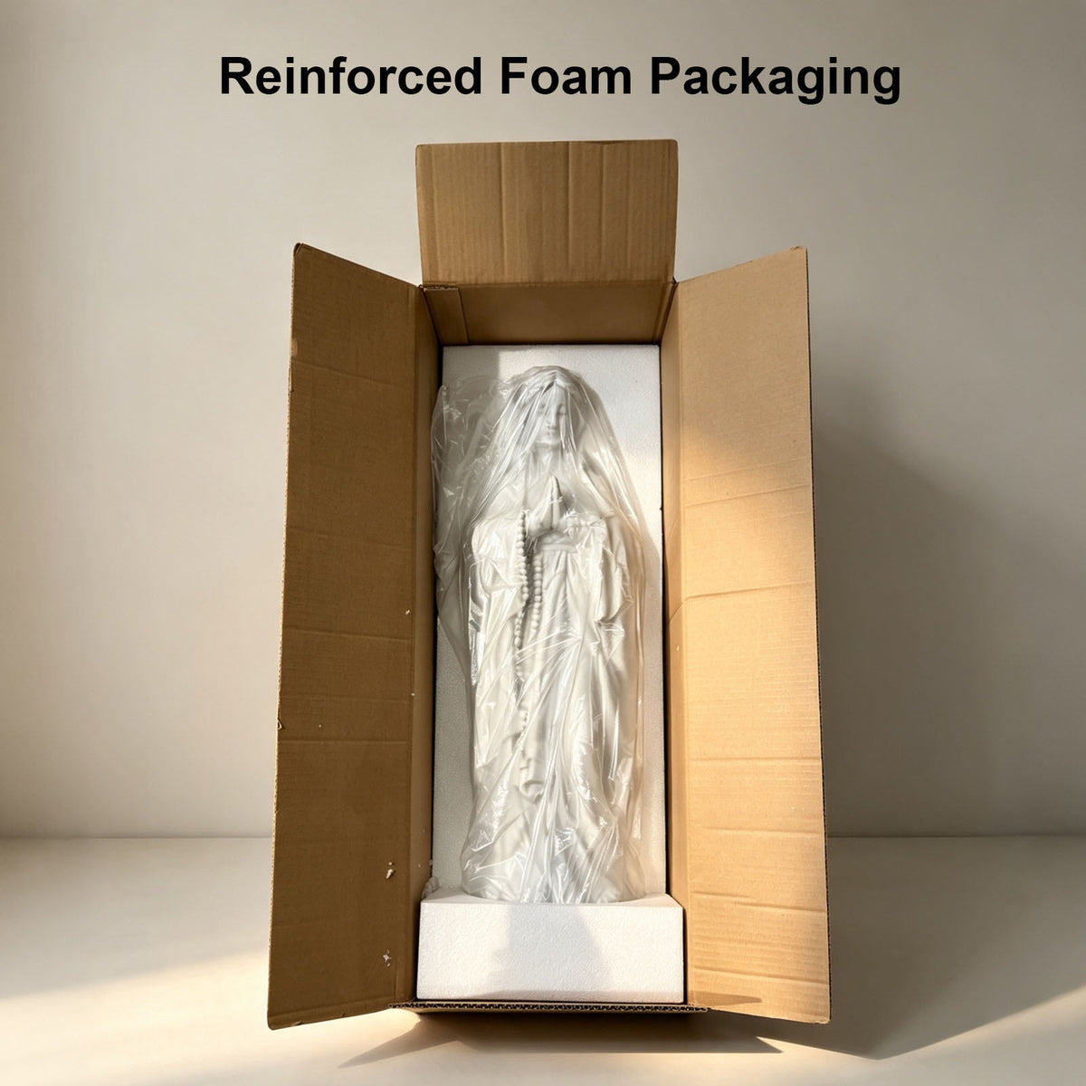Virgin Mary Garden Statue 29.9 Inch, Weather-Resistant Magnesia Outdoor Sculpture, Religious Yard Decor for Patio Lawn Porch Memorial Garden