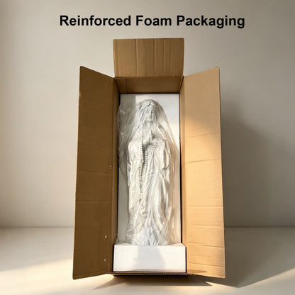 Virgin Mary Garden Statue 29.9 Inch, Weather-Resistant Magnesia Outdoor Sculpture, Religious Yard Decor for Patio Lawn Porch Memorial Garden