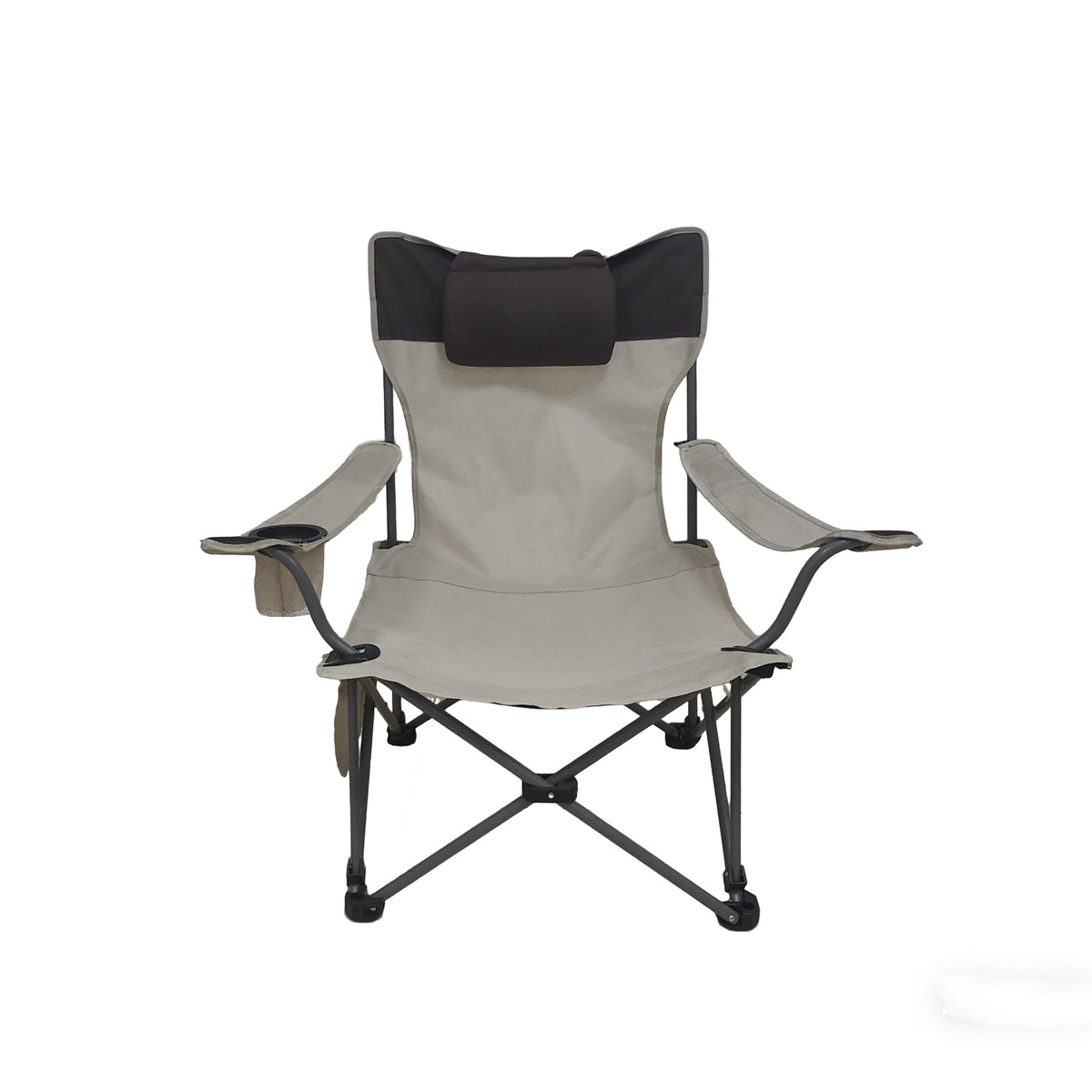 Outdoor Camping Chairs Folding/Portable/Adjustable reclining chair(Three-level adjustment), Side Pockets & Cup Holder,Carry Bag,Beige