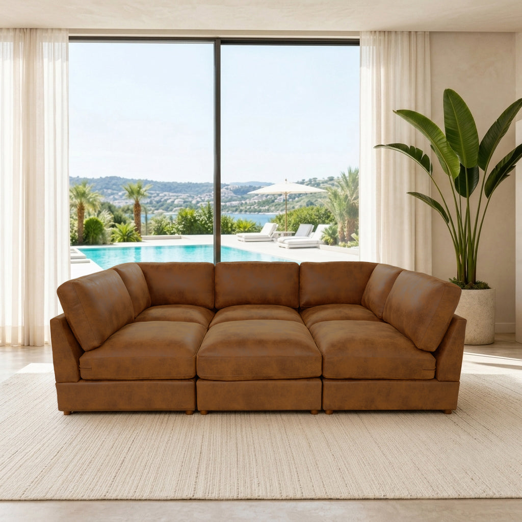 Modular Corduroy Upholstered Sectional