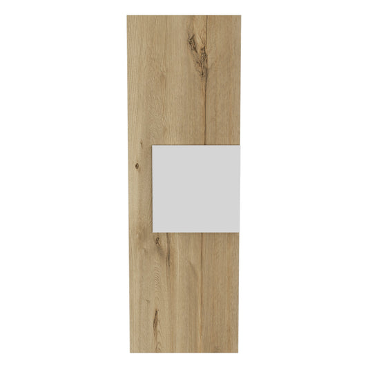 Vanguard Medicine Cabinet, Three Shelves, Single Door Cabinet -White / Light Oak