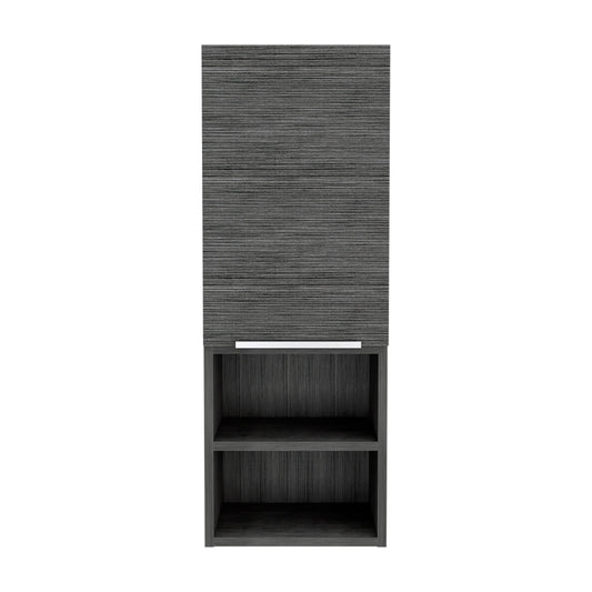 Mila Bathroom Cabinet, Two Interior  Shelves, Two External Shelves, Single Door Cabinet -Smokey Oak