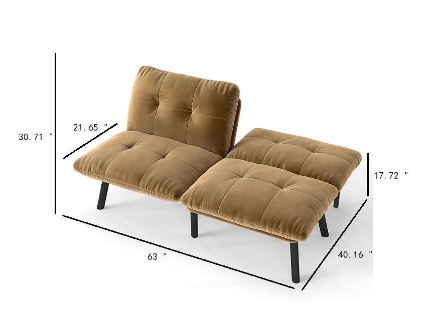 Brown Convertible Folding Modern sofa Bed