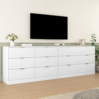 Simply Modern 6-Drawer Dresser, Chest of Drawers for Bedroom, Living Room, Hallway, and Entryway - Large Storage Cabinet White