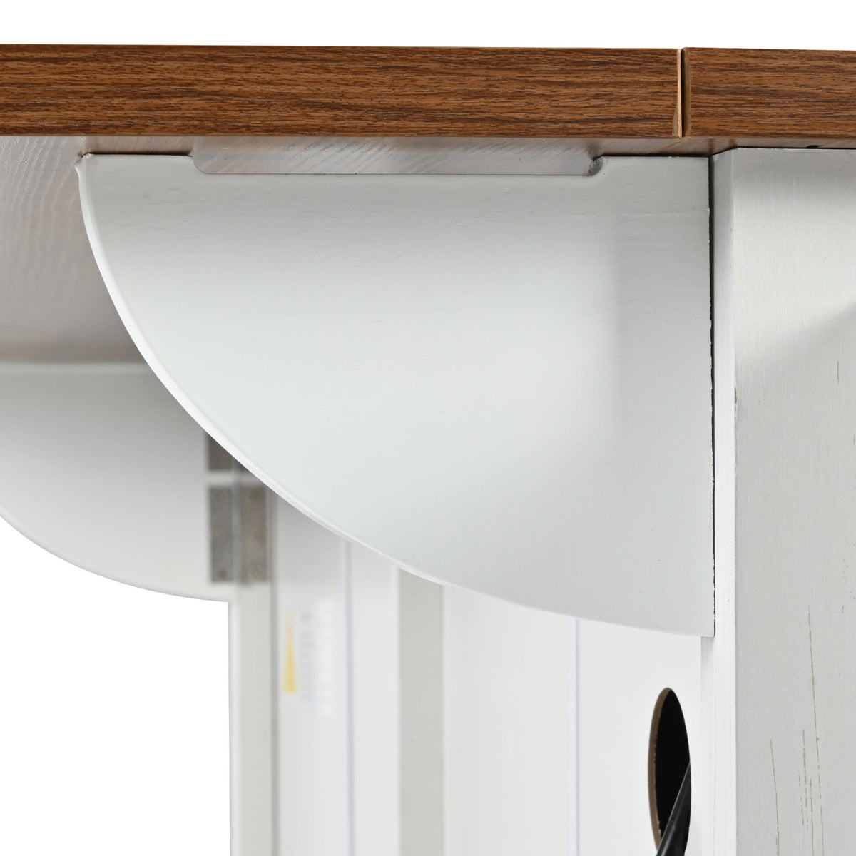 K&K 53.5''Farmhouse Kitchen Island with Power Outlet, Kitchen Storage Island with Drop Leaf, Spice Rack and Drawer