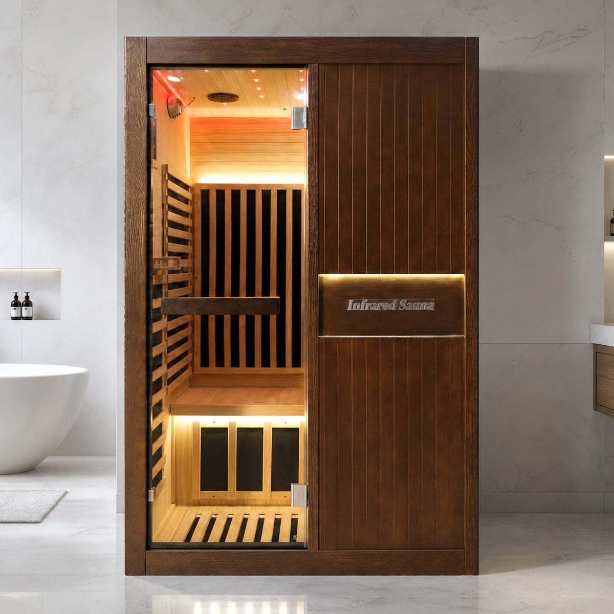 2165W walnut Chilean pine double person far-infrared sauna room