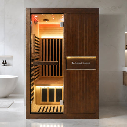 2165W walnut Chilean pine double person far-infrared sauna room