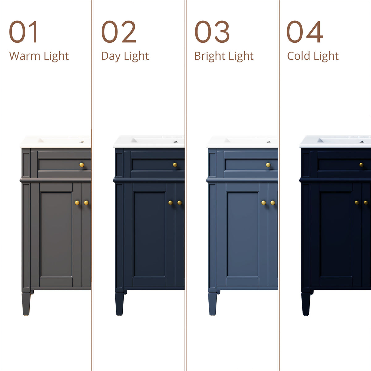 Modern Blue Bathroom Vanity with 2 Doors and Tip-Out Drawer, Ceramic Sink, Soft-Closing Hinges, Solid Wood Frame, 24'