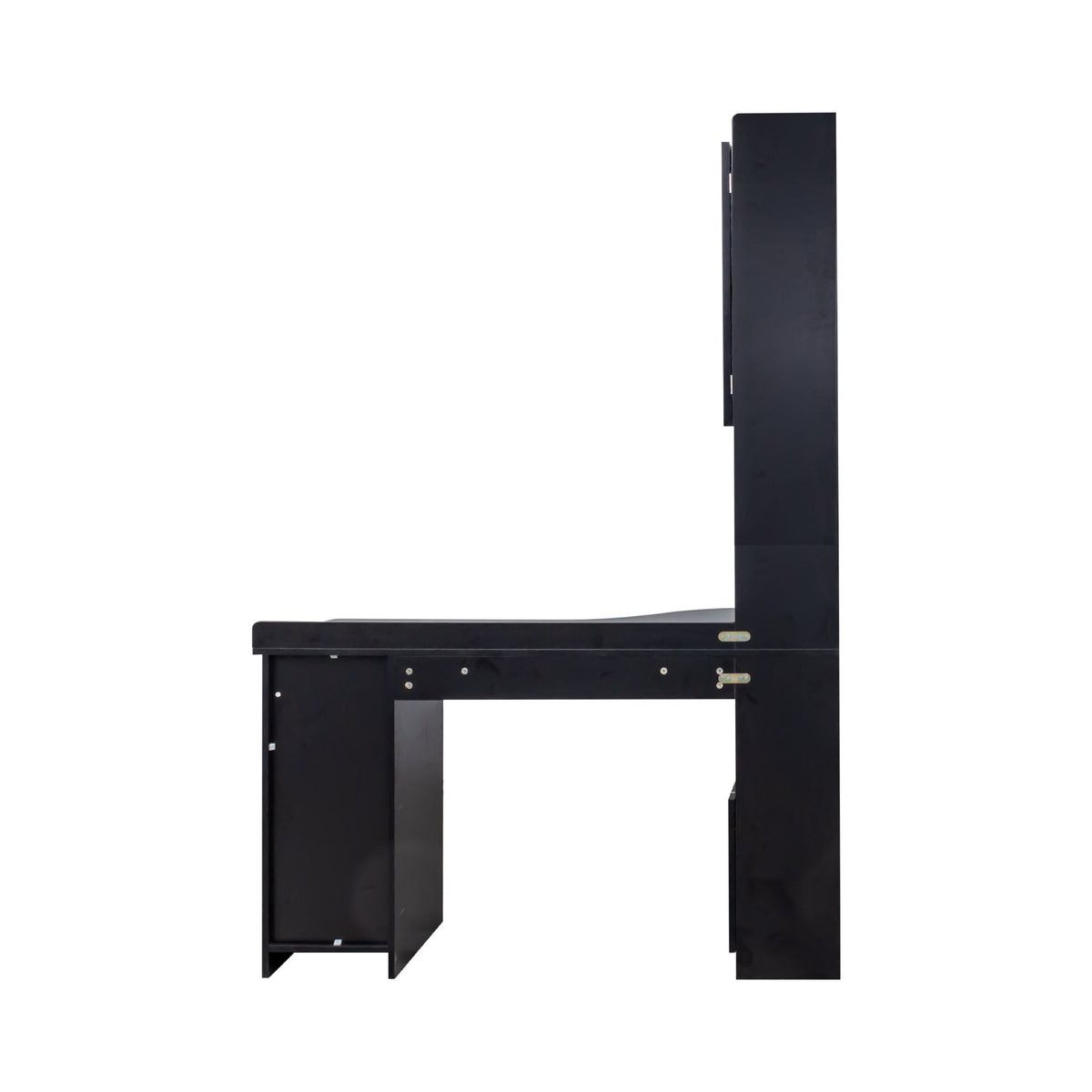 L-Shaped Corner Computer Desk for Home Office or Study desk, Study Modern Style Table with Drawers, Bookshelf & Hutch – Black