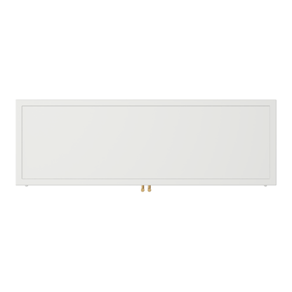 27.56"Glass Doors Modern Two-door Wall Cabinet with Featuring Three-tier Storage for Entryway Living Room Bathroom Dining Room,White(same sku:W757119328)