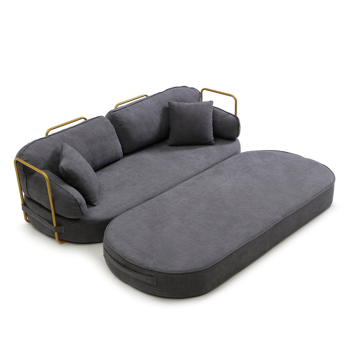 78.3" Queen Sleeper Sofa Bed, No Assembly Convertible Pull Out Futon Couch with Removable Backrest