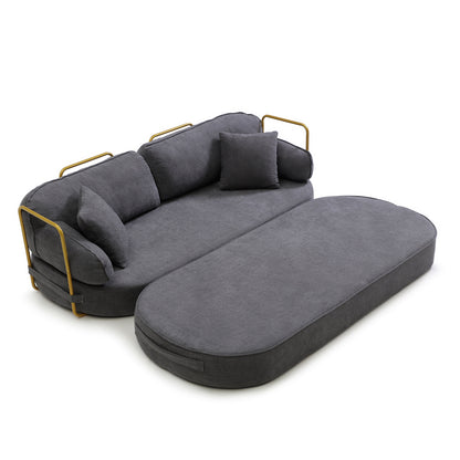 78.3" Queen Sleeper Sofa Bed, No Assembly Convertible Pull Out Futon Couch with Removable Backrest