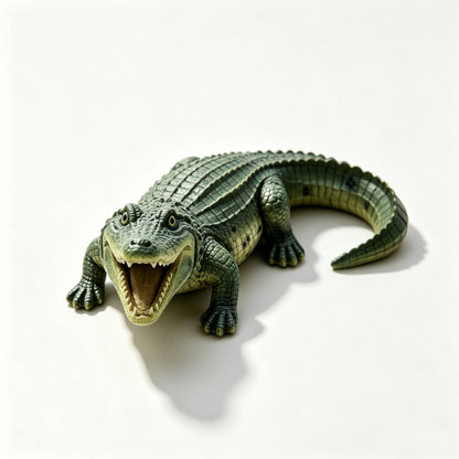 23" Simulated Crocodile Garden Statue, Resin Animal Ornament, Creative Indoor & Outdoor Decor for Garden, Porch, Pond & Backyard