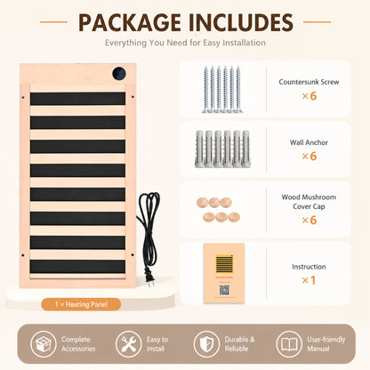 Low-EMF 180W Infrared Sauna Panels with Plug for Home Sauna