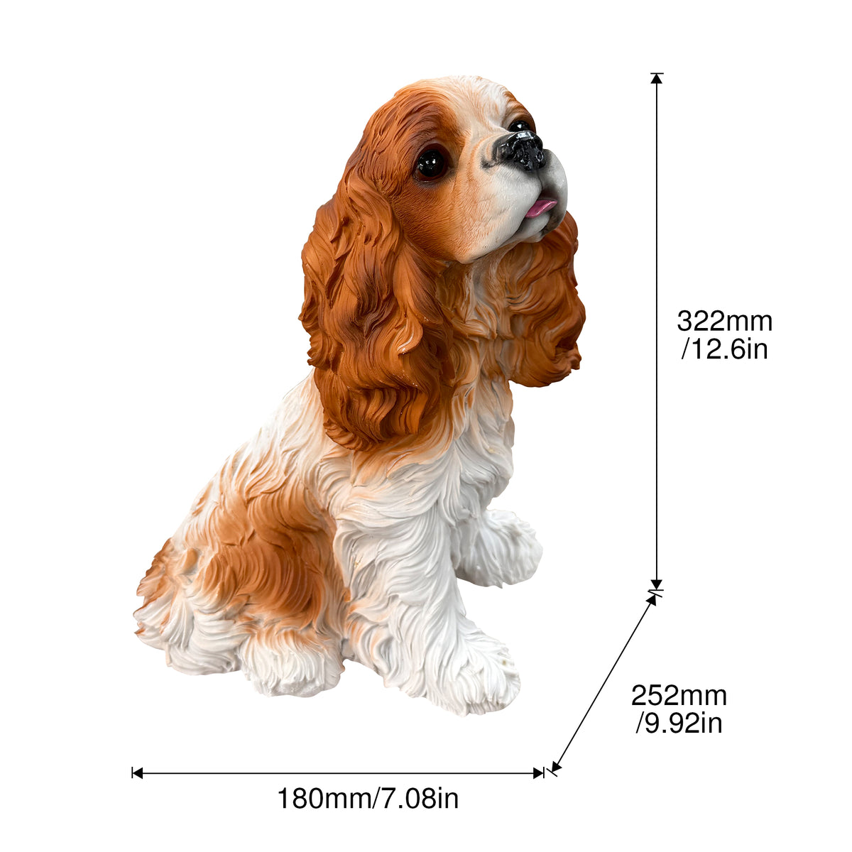 Charlie the Beagle Garden Statue, a lifelike earth-brown resin dog ornament, perfect for backyards, lawns, and patios.