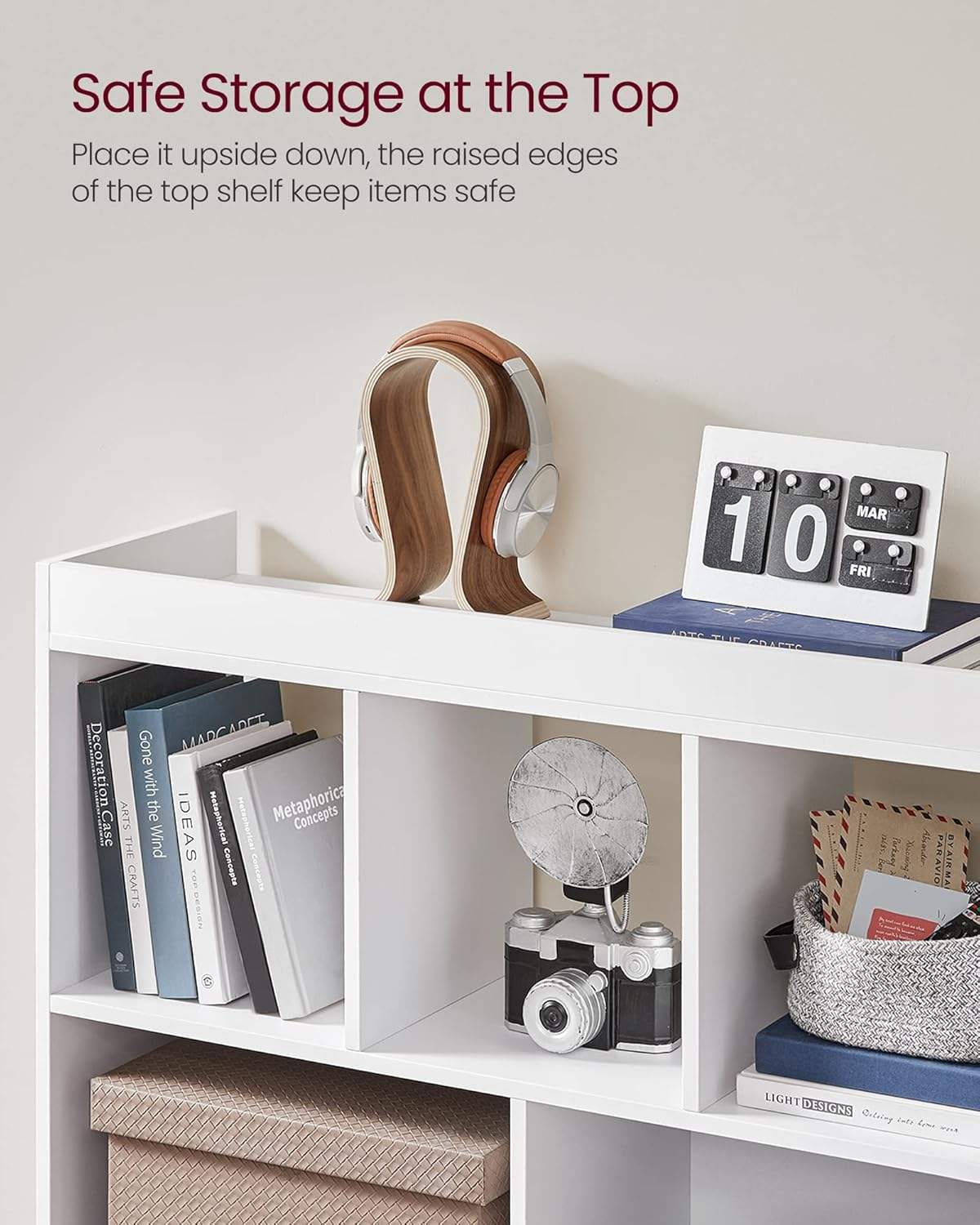 Eight layer simple household white bookshelf