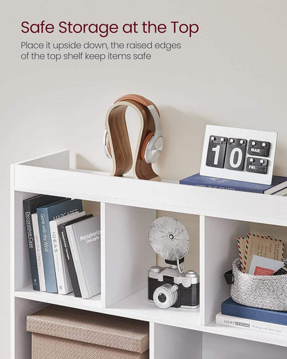 Eight layer simple household white bookshelf
